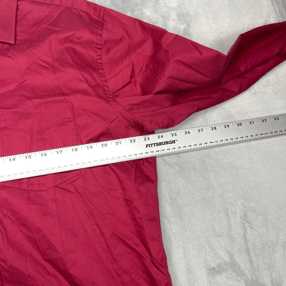 Banana Republic Dress Shirt Mens L 16-16.5 Red Cotton Long Sleeve‎ Button Down